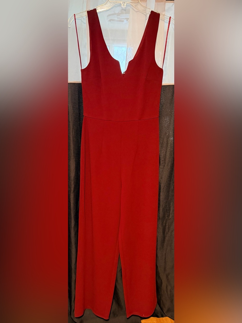 Like New Trixxi Deep Red V-Neck Jumpsuit